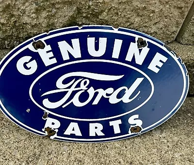 Vintage Ford Porcelain Sign Automobile Genuine Parts Dealership Service F-150 Gt • $139.99