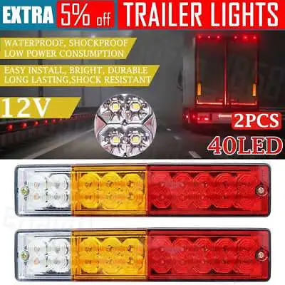 12V 2X20 LED Tail Lights Truck Stop Indicator Rear Lamp Ute Trailer Caravan AU • $15.45