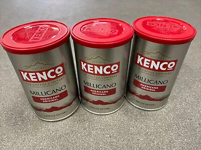 3 X Kenco Millicano Americano Original Barista Tin 100g Each Instant Coffee • £19