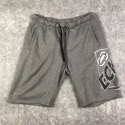 Ecko Unltd. Sweat Shorts Mens XL Gray Drawstring Casual Gym Y2K Logo Spellout • $14.09