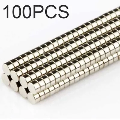 100pcs Strong Magnets N50 Round Size Disc 2mm X 1mm Rare-Earth Neodymium Magnet • $2.03