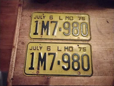 July 1975 Missouri Truck License Plate - Original Set  • $30