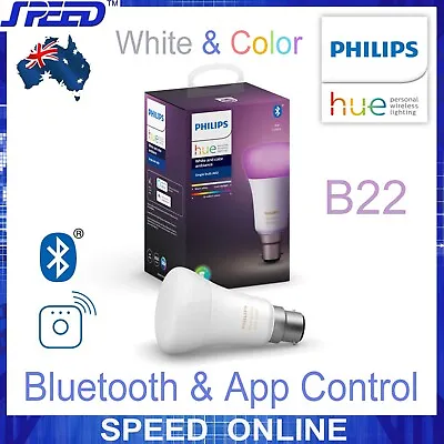 PHILIPS Hue White & Color Ambiance LED Bulb A60 - B22 - Bluetooth & WiFi Control • $89.95