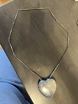 Georg Jenson Denmark Sterling Heart Necklace Vintage • $800