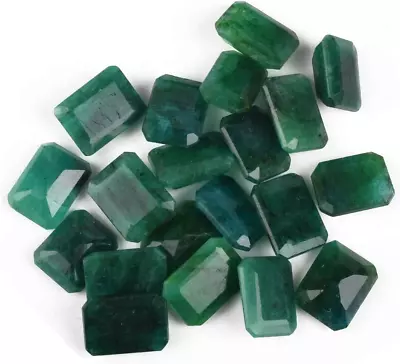 Zambian A+ Grade Green Emerald Approx 200 Ct. Set Of Fine 20 Pieces Natural Gree • $28.48