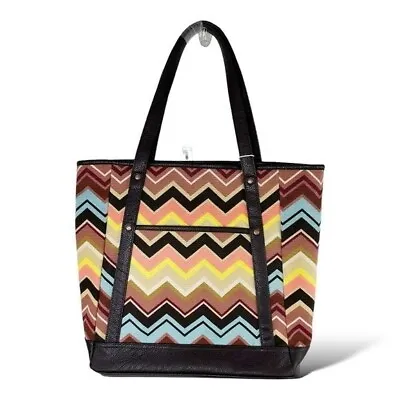 New Missoni For Target Large Brown Zigzag Canvas Tote Bag • $50
