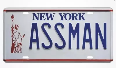 Seinfeld | Cosmo Kramer's Impala | ASSMAN | STAMPED Replica Prop License Plate • $13.95