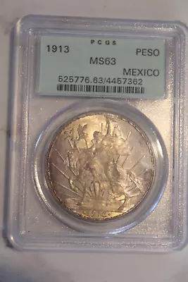 Mexico 1913 Caballito Peso Pcgs Ms63 (ogh) • $1854