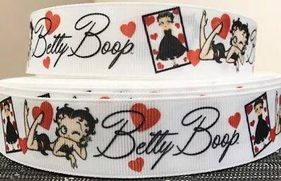 BETTY BOOP GROSGRAIN RIBBON - 25mm Wide - 1 YARD - Crafts Cake Decoration • £1.89