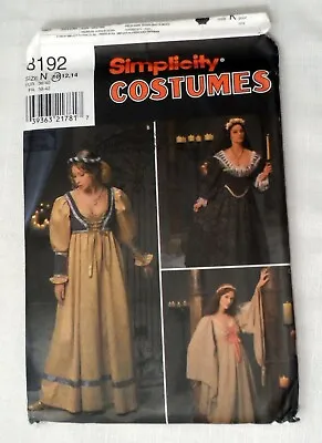 Simplicity Costume Pattern 8192 Medieval Tudor Wench Gown SCA LARP Uncut 10-14 • $12.95