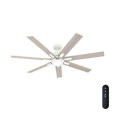 Hunter Fan 60 In Casual Matte White Indoor Ceiling Fan With Light Kit And Remote • $116.72