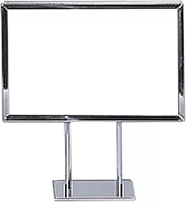 Sign Holder Chrome Fits 7  X 11  Signs Twin Stem Metal Countertop Tabletop • $22.95