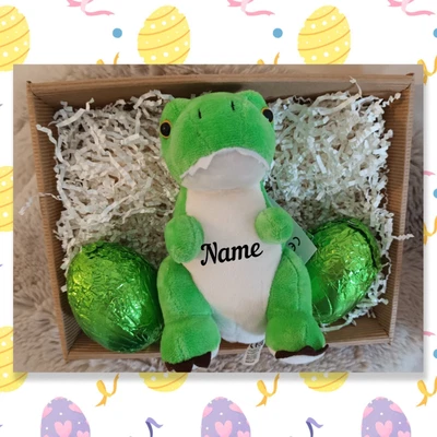 £17.99 • Buy Easter Personalised Dinosaur Teddy And Chocolate Easter Egg Gift Set