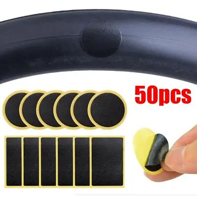 1-50* Glueless Bicycle Cycling Bike Tire Tyre Tube Puncture Patches Repair Kit • $2.44