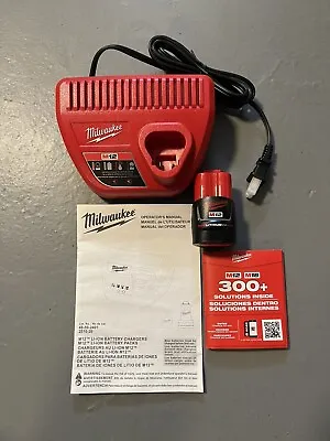 Milwaukee M12 1.5 Ah Battery 48-11-2401 & Charger Starter Kit 48-59-2424 OEM • $45