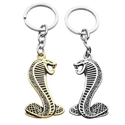 One Golden & One Silver Ford Mustang Cobra Snake Metal Key Chain Zinc King Ring • $20