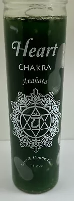 Heart Charka Green Wax Anahata 7 Day Glass Jar Ritual Type Unscented Candle • $6