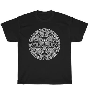 Aztec Calendar Mexica Nahuatl Mayan Sun Stone Symbol T-Shirt Unisex Tee Gift NEW • $18.99