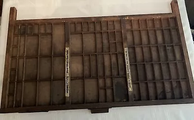 Vintage Hamilton Wooden Printers Drawer Letterpress Type Tray Shadow Box 33X20X2 • $49.95