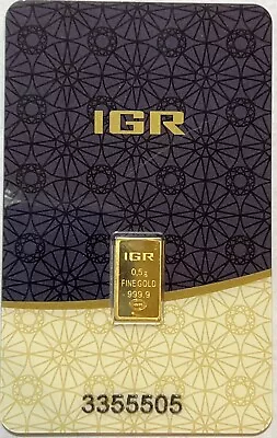 0.5 Gram IGR Gold Bar - Istanbul Gold Refinery - 999.9 Fine In Sealed Assay • $55.27