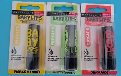 Lot Of 3 💋MAYBELLINE NEW YORK BABY LIPS 8 HS Hidratation ( ASSORTED ) France • $9