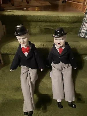 2 Vintage LAUREL AND HARDY 19  Porcelain Figures DOLLS Ceramic Figurines • £24.11