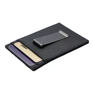 Mercedes-Benz AMG Credit Card Wallet Case Money Clip Leather Black • $93.24