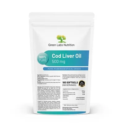 Cod Liver Oil Softgels Rich Source Of Omega-3 EPA DHA Vitamin D  Vitamin A • $11.99