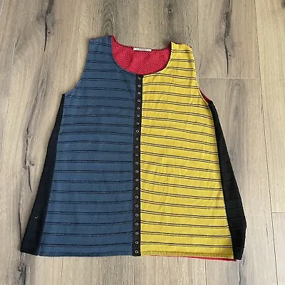 Margaret Winters Womens Small Striped Colorblock  Art To Wear Sweater Lagenlook • $19.60