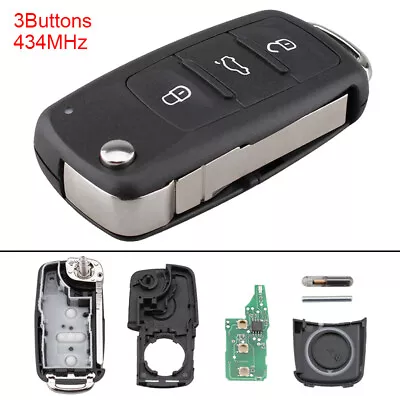 434MHz 3 Buttons Uncut Flip Keyless Car Remote Key Fob Fit For VolksWagen • $10.43