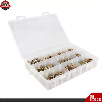 Metric 150Pcs + SAE 150Pcs Zinc Steel Rivet Nut Kit 300Pcs Rivnut Nutsert Assort • $18.29