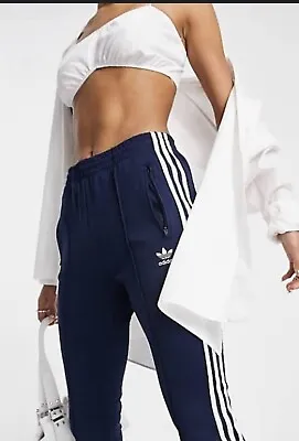 $29.95 • Buy Adidas Originals Woman Size 6 Adicolor Logo Three Stripe Track Pants In Navy