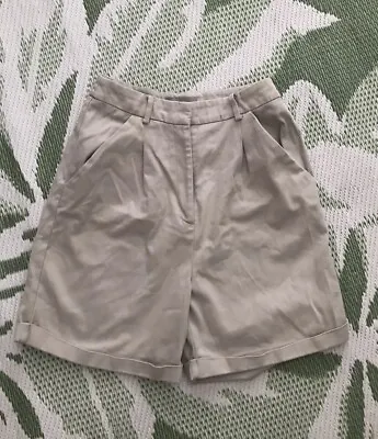 ASOS Beige High Waist Chino Summer Safari Holiday Shorts Size 8 • £4.99
