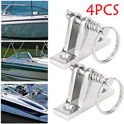 4X Marine Boat Deck Hinge Mount For Bimini Top Fitting Hardware Stainless Steel • $19.99