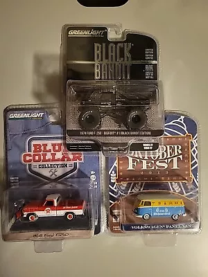 Greenlight Lot Of 3 Cars F250 Plow Truck Volkswagen Bus And Ford Monster Truck • $9.99