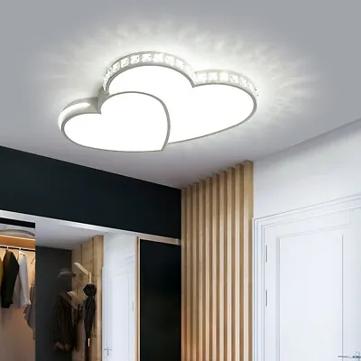 Modern LED Ceiling Light Romantic Heart Shape Chandelier Girls Room Fixture Lamp • $41