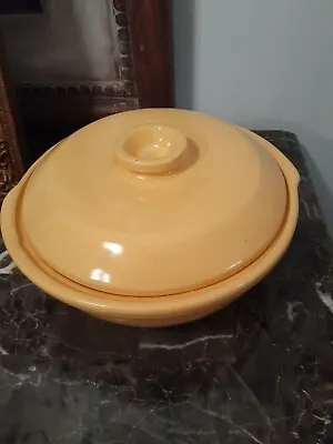 Beautiful Vintage Yellow Pottery Stoneware Covered Casserole La Solana  • $24.85