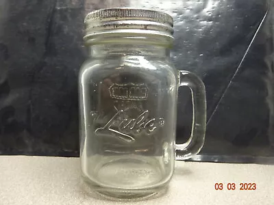 Bar Jar Leaded Fuel 16 Oz Embossed Glass Mason Jar Mug With Lid • $7.99