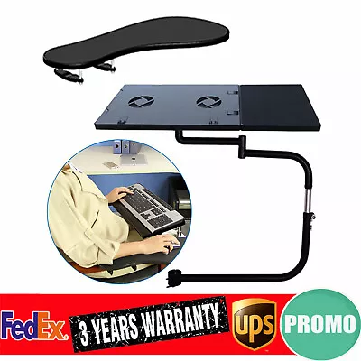 Chair Arm Clamping Support Laptop Holder Chair Arm Rest Keyboard Mouse Pad • $96.90