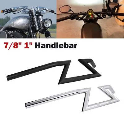 $56.99 • Buy 1'' & 7/8  Motorcycle Handlebars Z Bar Drag Bars For Harley Honda Yamaha Suzuki