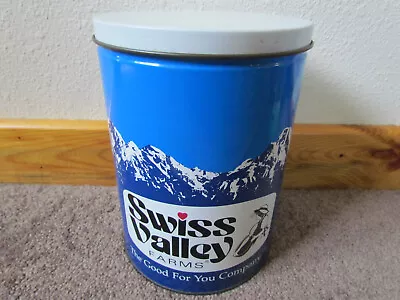 Vintage Swiss Valley Farms Tin Metal Advertising Can Container • $15
