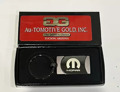 MOPAR Rectangle Wave Key Fob Ring Keychain Black NEW IN BOX • $12.50