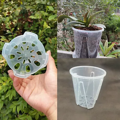 $8.25 • Buy Clear Orchid Pots With Holes Plastic Flower Planter Breathable Controlled Root