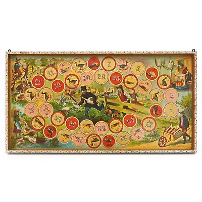 Antique C. 1890 McLoughlin Bros. 'Christmas Goose' Game Board • $750