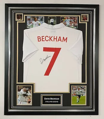 David Beckham England Signed  SHIRT Jersey Autographed Display AFTAL • £2995