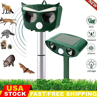 Solar Ultrasonic Animal Repellent Dog Cat Skunk Deer Raccoon For Garden Yard US • $16.95