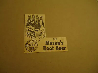Mason's Root Beer 1963 Soda Newsprint Ad HANOVER PA • $9.99