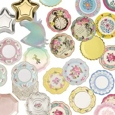 Paper Party Plates | Floral Vintage Tea Party Birthday Alice Rose Gold • $8.57