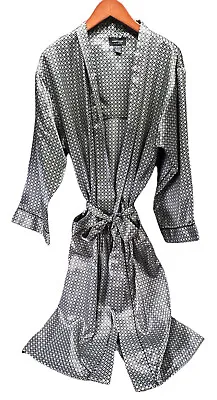 HARTMAN New York Men’s Silk Robe One Size Silver Black • $71.99