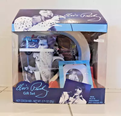 Elvis Mug Gift Pack W/ Plate Ornament & Cocoa - 2021 • $10